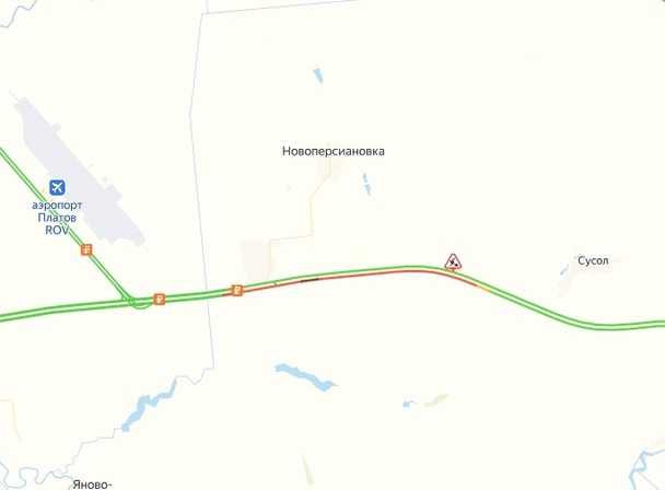 Под Новочеркасском на трассе М-4 образовалась пробка из-за дорожных работ